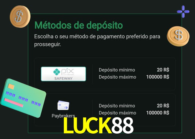 O cassino LUCK88bet oferece uma grande variedade de métodos de pagamento